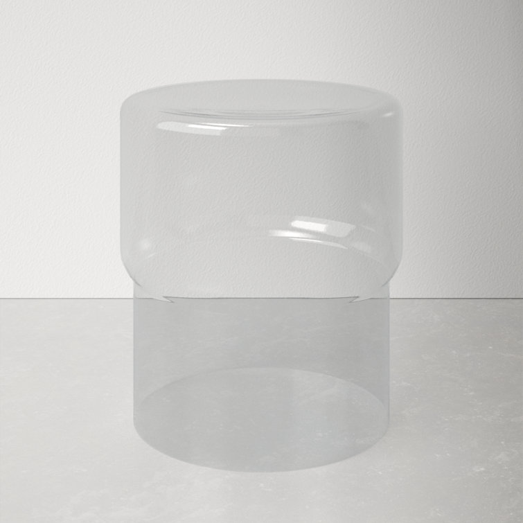 Clear Round Glass Modern End Table