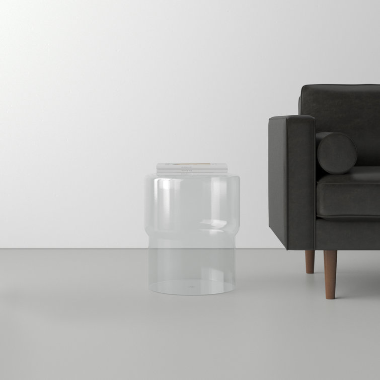 Clear Round Glass Modern End Table