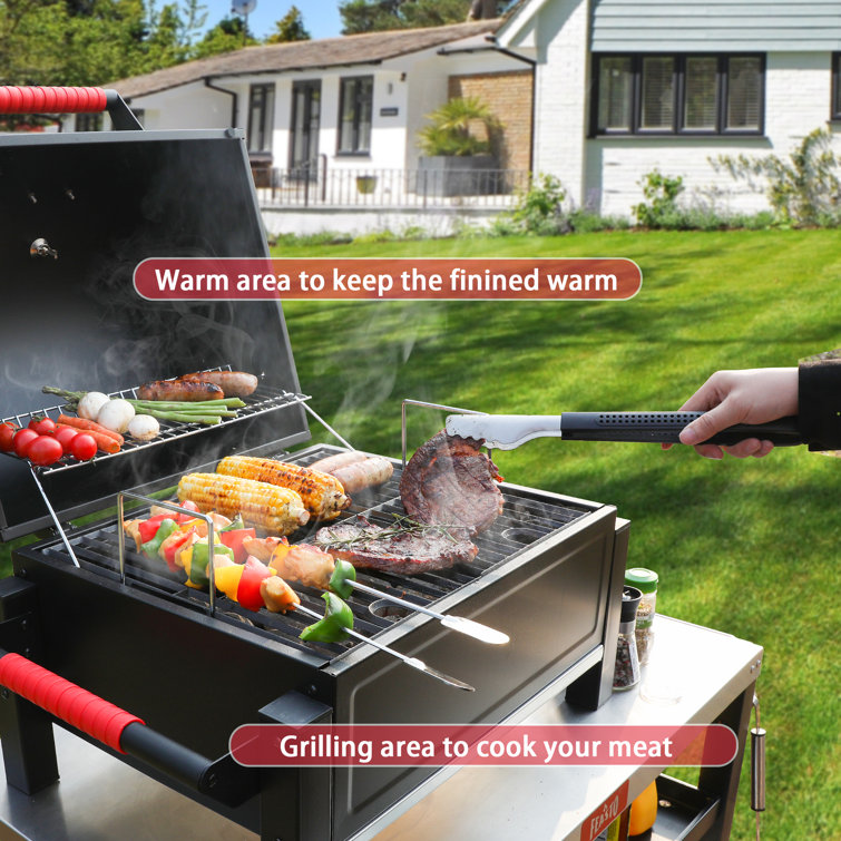 Feasto 26.8'' Black Portable Charcoal Grill with Cast Iron Grate