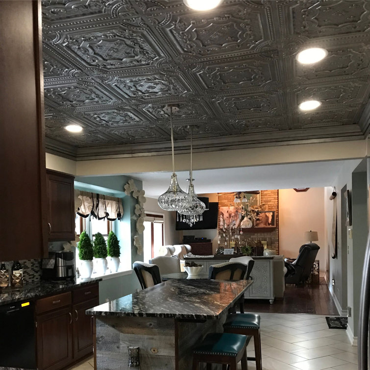 Elizabethan Weathered Iron 24" Square PVC Ceiling Tile