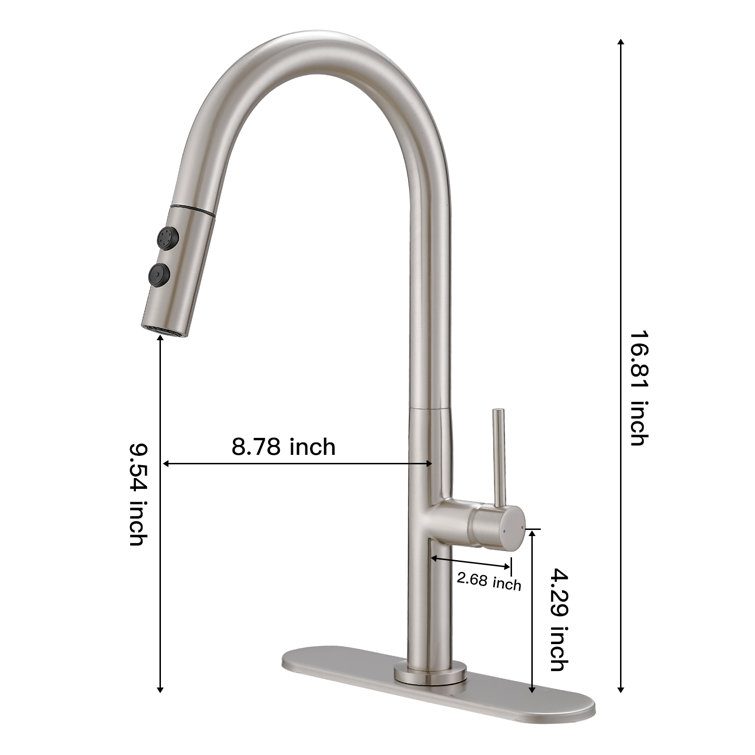 Brushed Nickel High-Arc Pull-Out Spray Kitchen Faucet