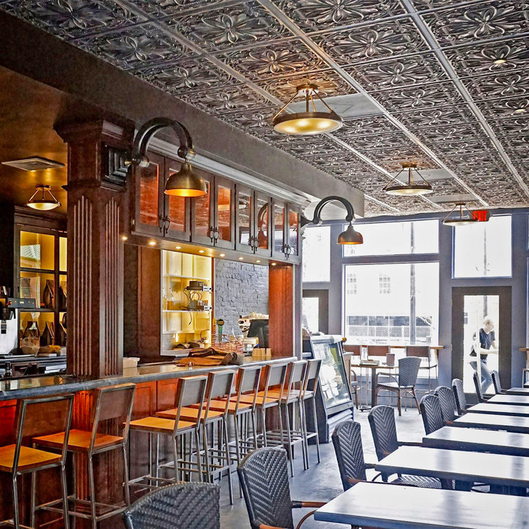 Milan 24'' x 24'' Reclaimed Tin Textured PVC Ceiling Tile