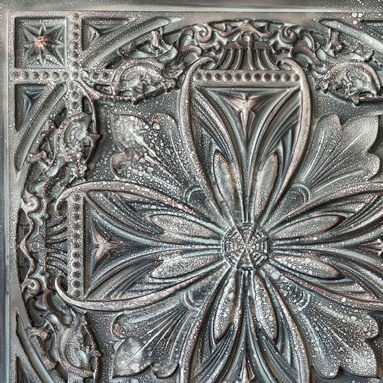 Milan 24'' x 24'' Reclaimed Tin Textured PVC Ceiling Tile