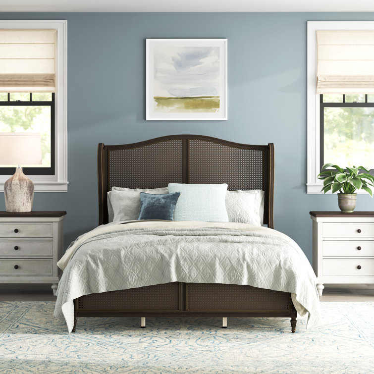 Sausalito King Bed with Wingback Headboard in Oiled Bronze