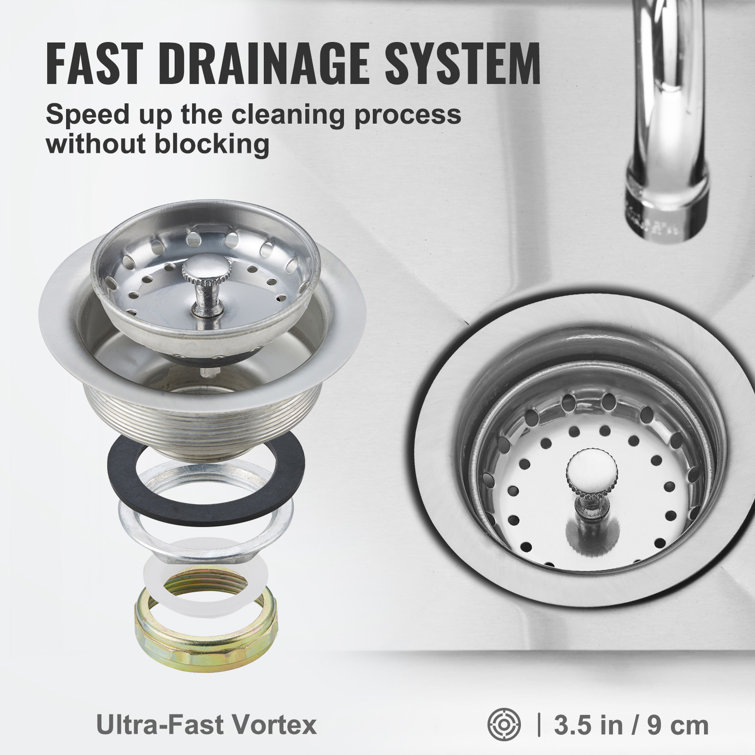 VEVOR 21'' Stainless Steel Free Standing Utility Sink with Faucet