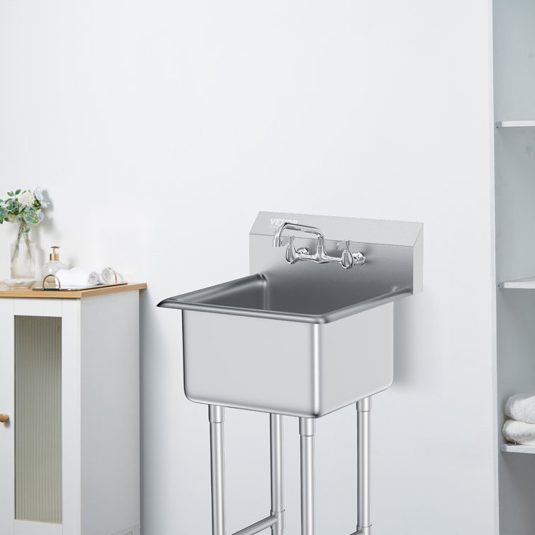 VEVOR 21'' Stainless Steel Free Standing Utility Sink with Faucet
