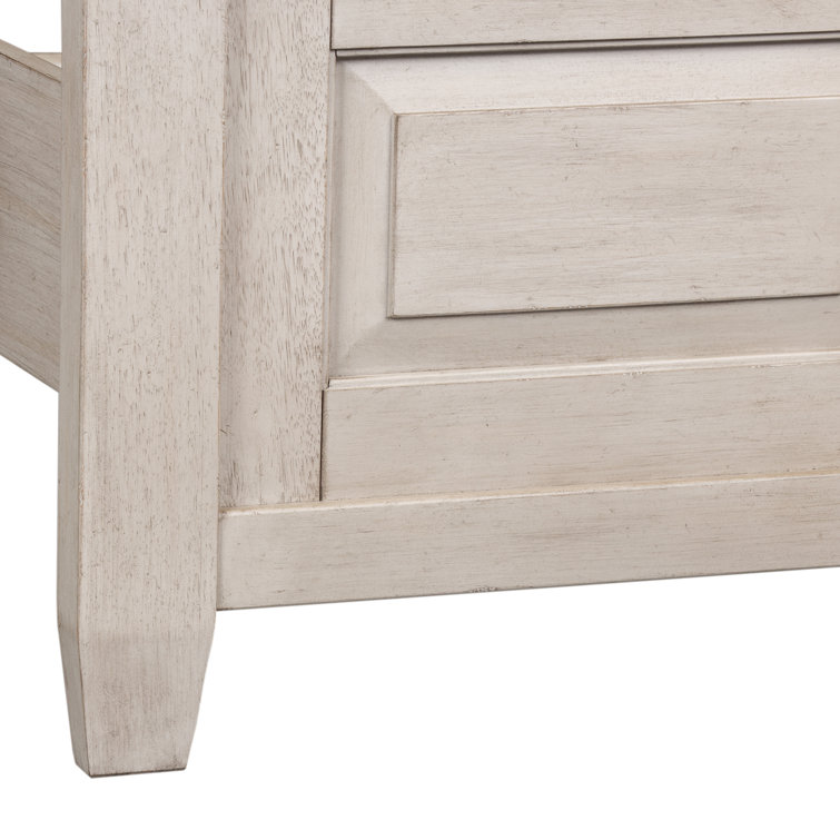 Heartland White Queen Panel Bed with Wood Frame and Slats