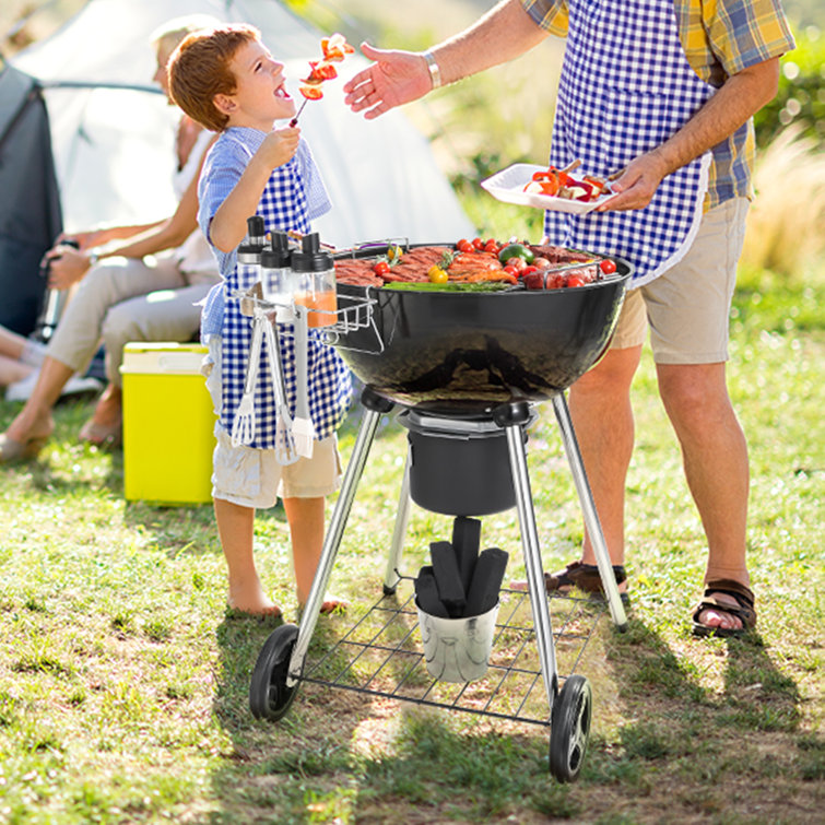 VEVOR 22'' Black Porcelain-Enameled Kettle Charcoal Grill