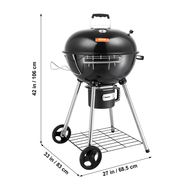 VEVOR 22'' Black Porcelain-Enameled Kettle Charcoal Grill