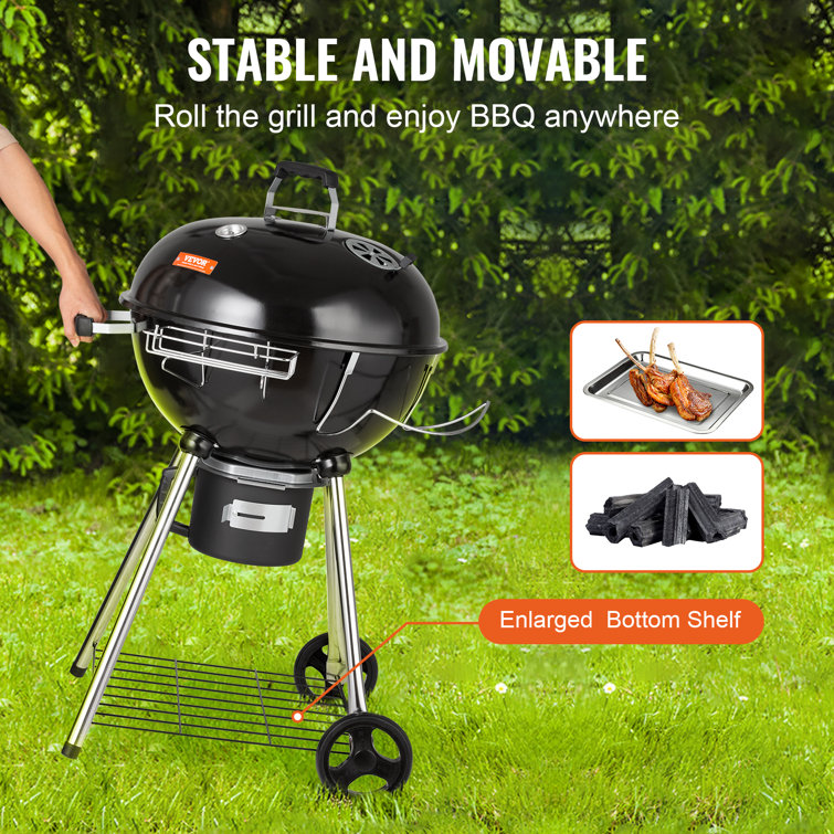 VEVOR 22'' Black Porcelain-Enameled Kettle Charcoal Grill