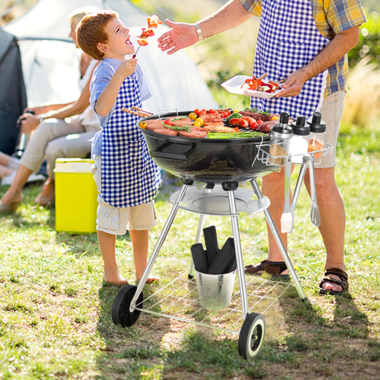 VEVOR 32'' Black Porcelain-Enameled Kettle Charcoal Grill