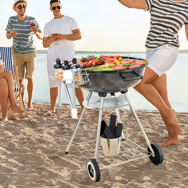 VEVOR 32'' Black Porcelain-Enameled Kettle Charcoal Grill