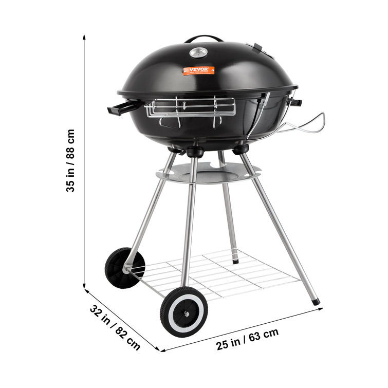 VEVOR 32'' Black Porcelain-Enameled Kettle Charcoal Grill