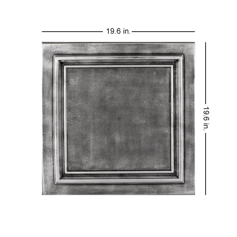 Antique Silver 1.6 ft. x 1.6 ft. Polystyrene Glue-up Ceiling Tile