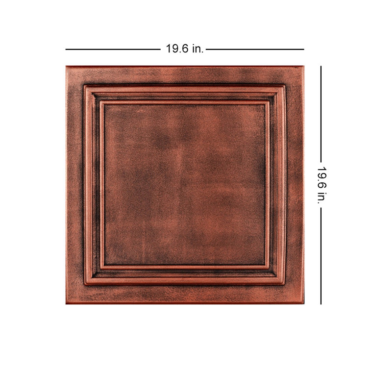 Antique Copper 1.6 ft. x 1.6 ft. Polystyrene Glue-up Ceiling Tile