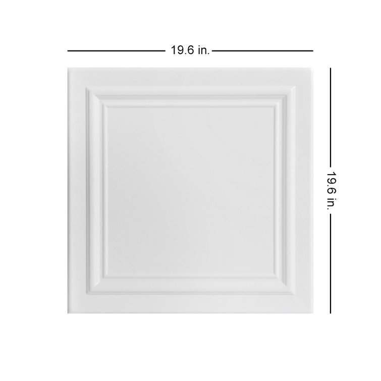 White Heron Polystyrene Glue-up Square Ceiling Tile
