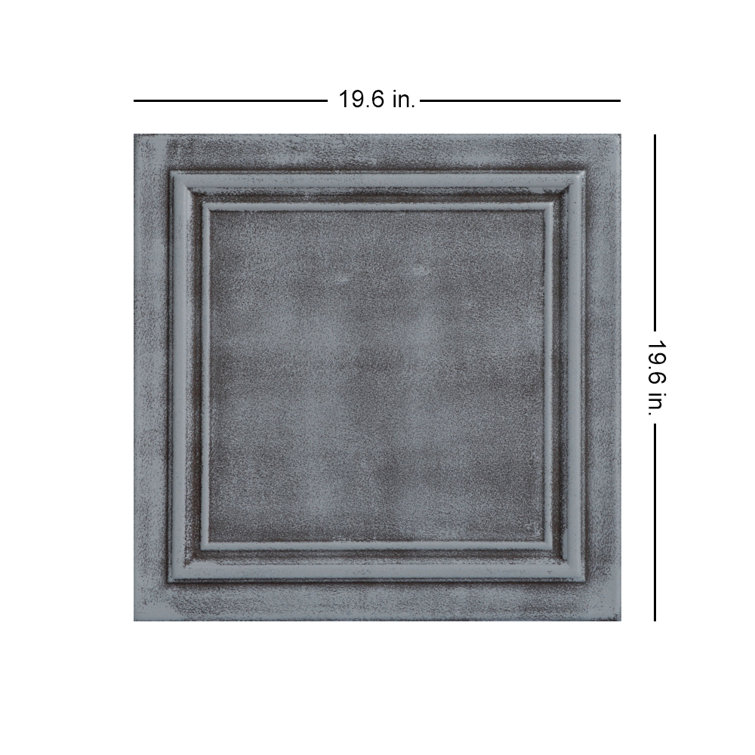 Moss Gray 1.6 ft x 1.6 ft Polystyrene Glue-up Ceiling Tile Set