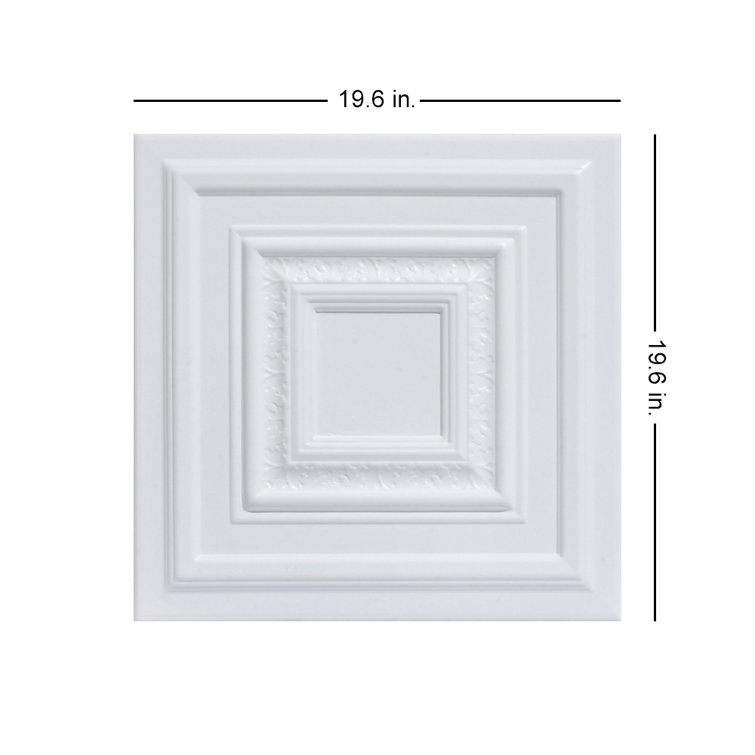 Ultra Pure White Polystyrene Coffered Ceiling Tile Set