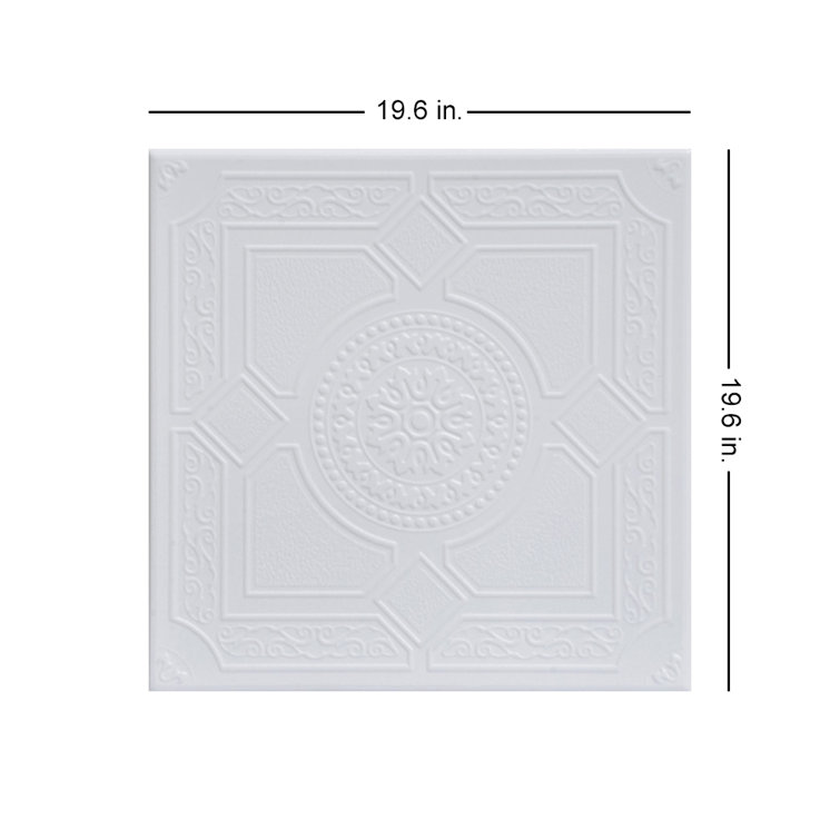 Kensington Gardens 1.6 ft. x 1.6 ft. Polystyrene Glue-up Ceiling Tile (Set of 48)