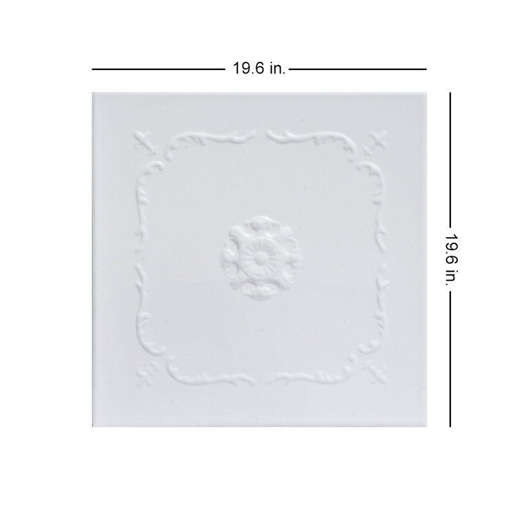 Ultra Pure White Faux Tin Glue-Up Ceiling Tile