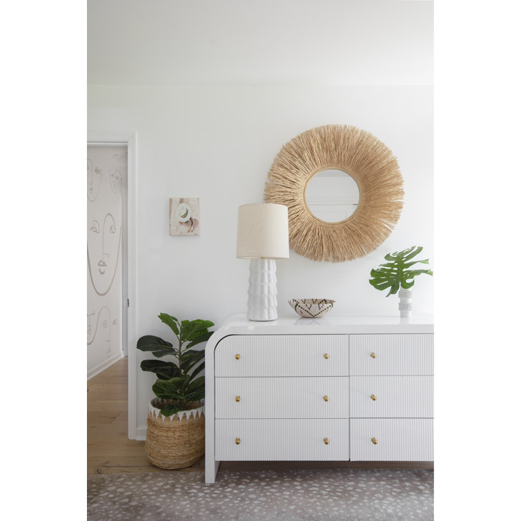 White Belgian Linen Table Lamp with Aged Brass Finish