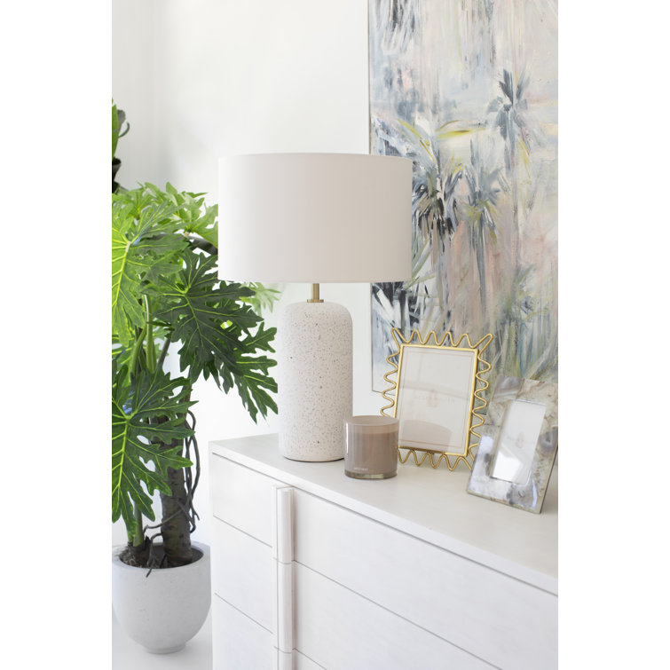 Margaret Blue-Grey Ceramic Table Lamp with Belgian Linen Shade