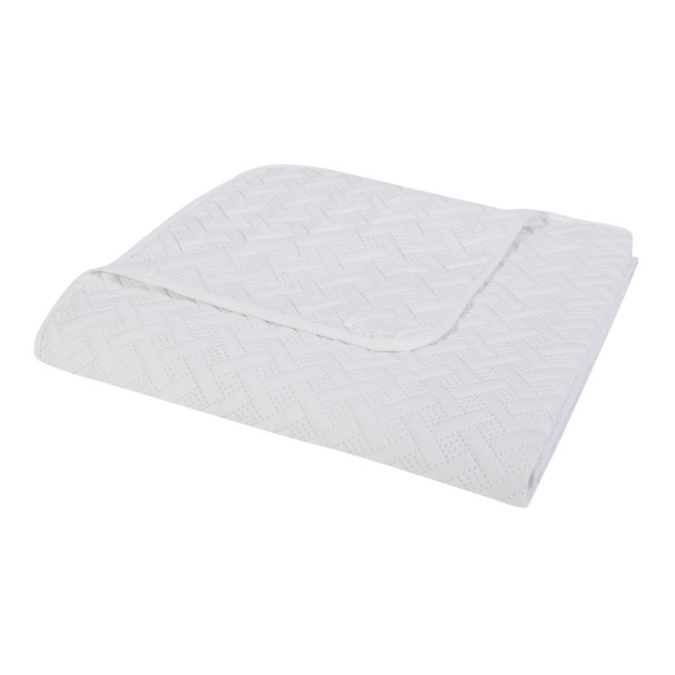 Nina White King Microfiber Reversible Quilt Set