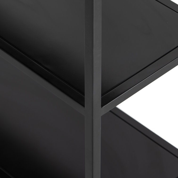 Modern Arched Black Iron Etagere Bookcase 39.5" W