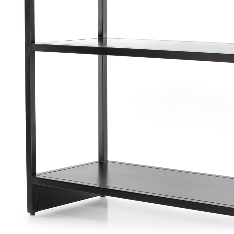 Modern Arched Black Iron Etagere Bookcase 39.5" W