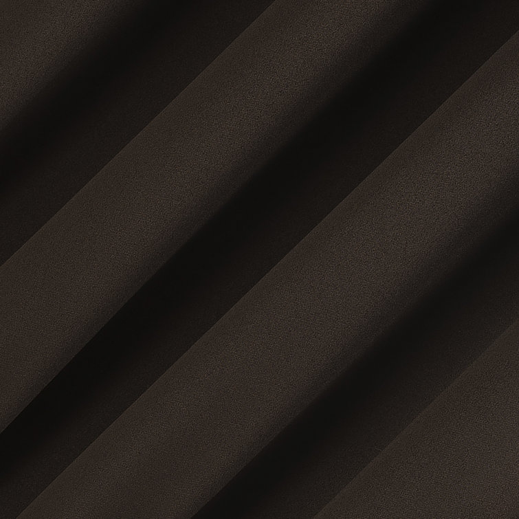 Chocolate Brown Blackout Back Tab Curtain Panel Pair, 63" Length