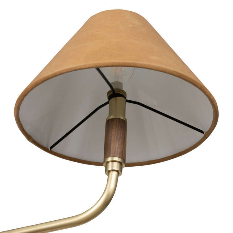 Cullen Aged Brass 2-Light LED Island Pendant with Walnut and Leather Accents