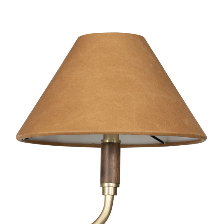 Cullen Aged Brass 2-Light LED Island Pendant with Walnut and Leather Accents