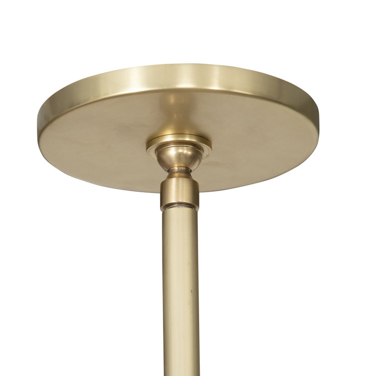 Cullen Aged Brass 2-Light LED Island Pendant with Walnut and Leather Accents