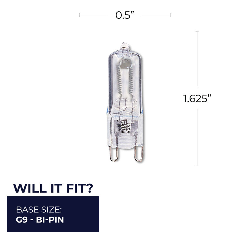 T4 G9 Bi-pin Clear Dimmable Halogen Bulb, 35W