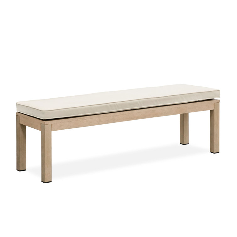 Bordeaux 57" Beige Aluminum Outdoor Dining Bench with Foam Cushion