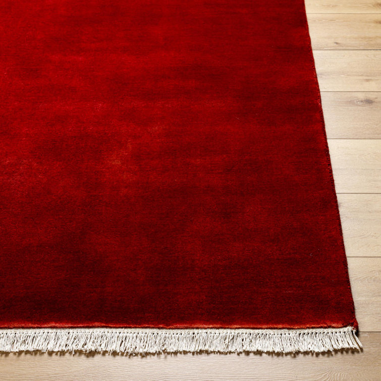 Handmade Red Wool Rectangular 5' x 7' Rug