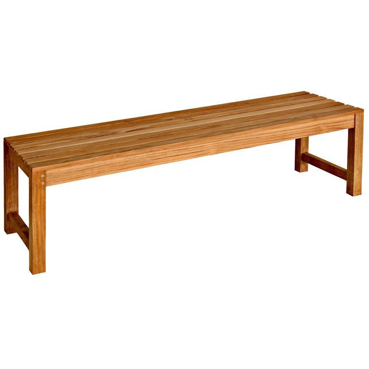 Charleston 60'' Teak Backless Bench for Outdoor Use