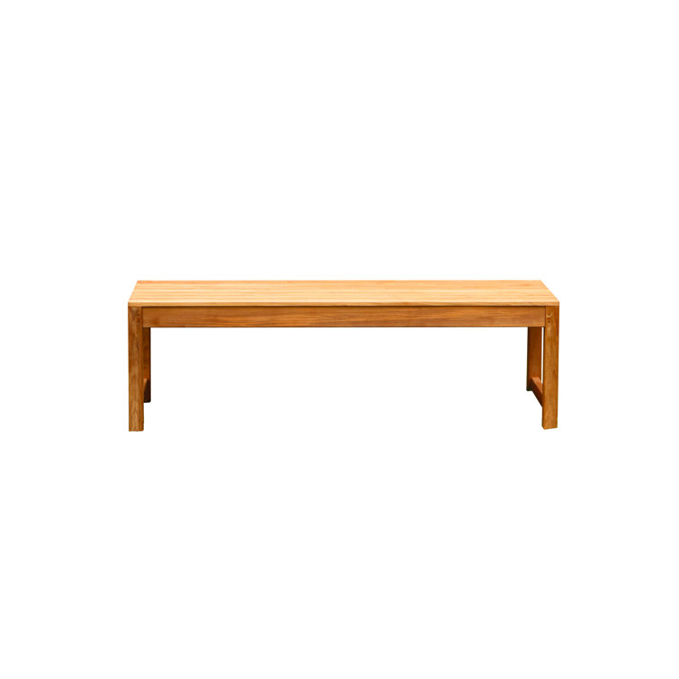 Charleston 60'' Teak Backless Bench for Outdoor Use