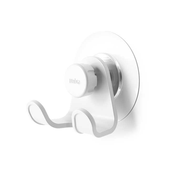 White Adjustable Plastic Double Wall Hook