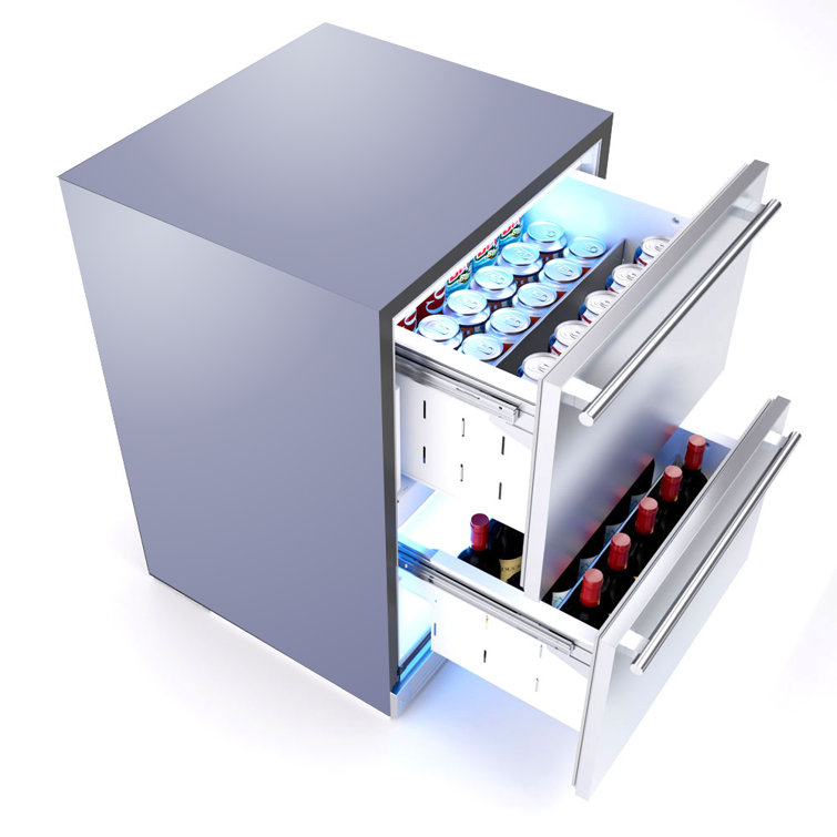 24" Stainless Steel Undercounter Refrigerator Drawers
