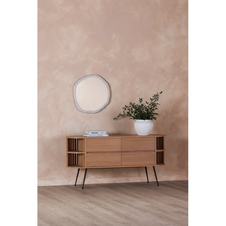 24" Contemporary White & Gold Rectangular Bathroom Mirror