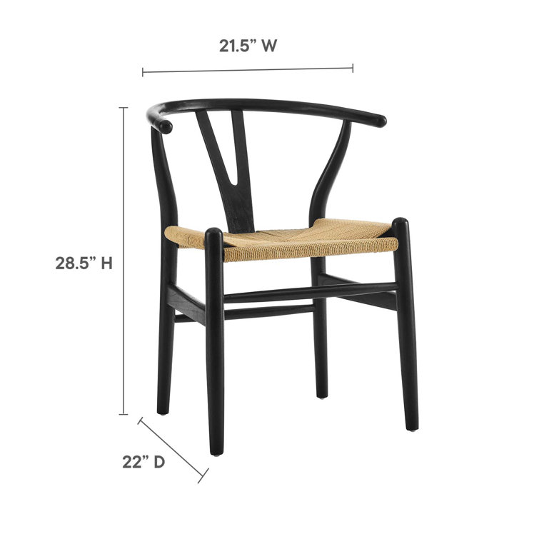Black Wishbone Arm Chair with Paper Rope Seat