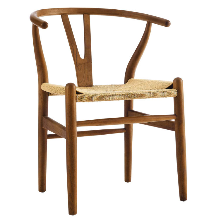 Walnut Wishbone Arm Chair with Paper Rope Seat