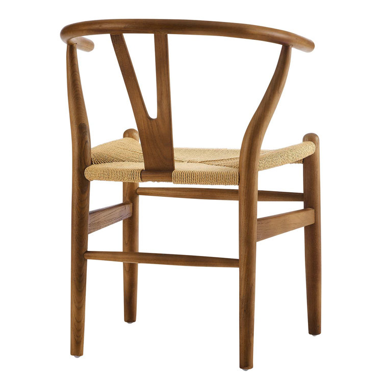 Walnut Wishbone Arm Chair with Paper Rope Seat