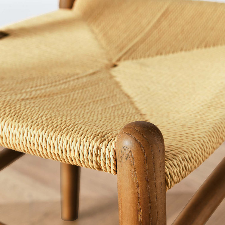 Walnut Wishbone Arm Chair with Paper Rope Seat
