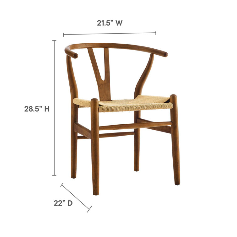 Walnut Wishbone Arm Chair with Paper Rope Seat
