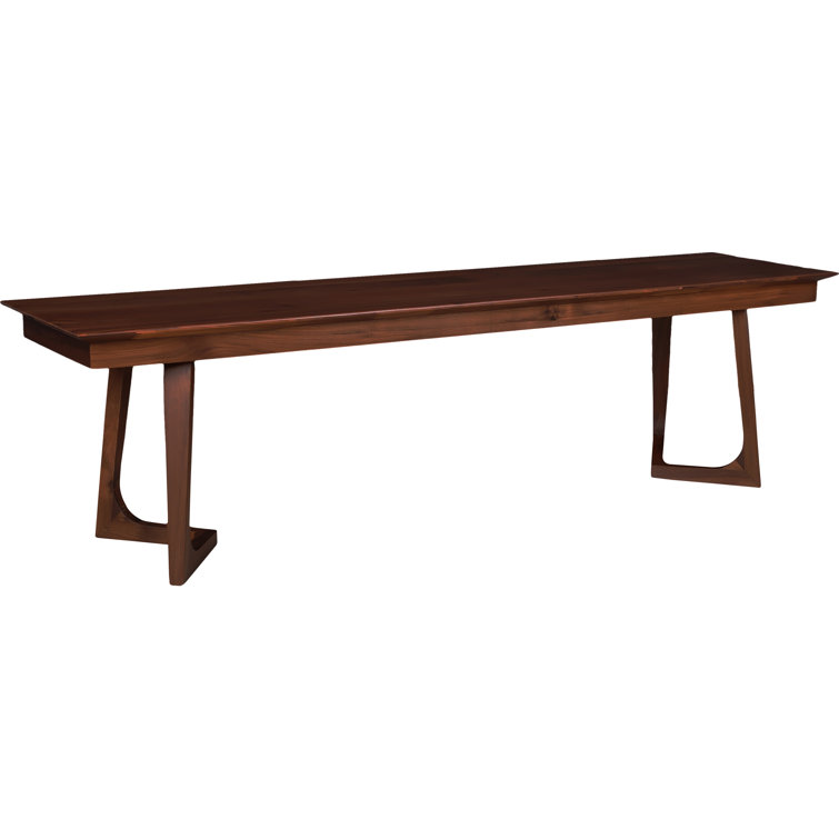 Farran Mid-Century Modern Solid Walnut Bench