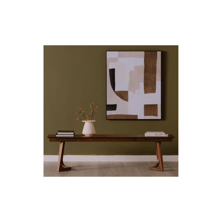 Farran Mid-Century Modern Solid Walnut Bench