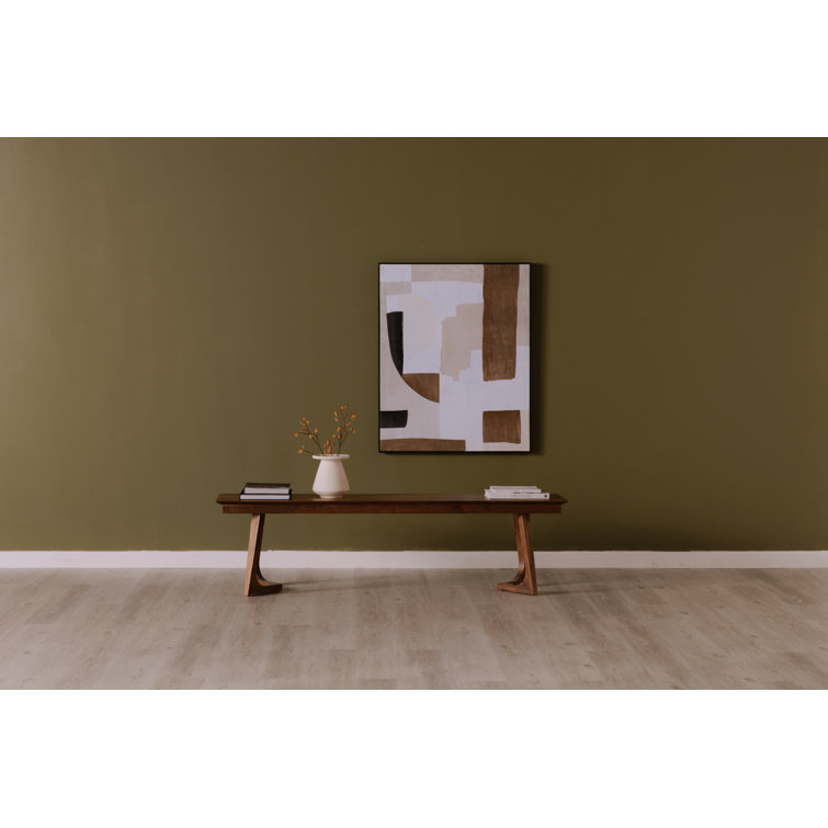 Farran Mid-Century Modern Solid Walnut Bench