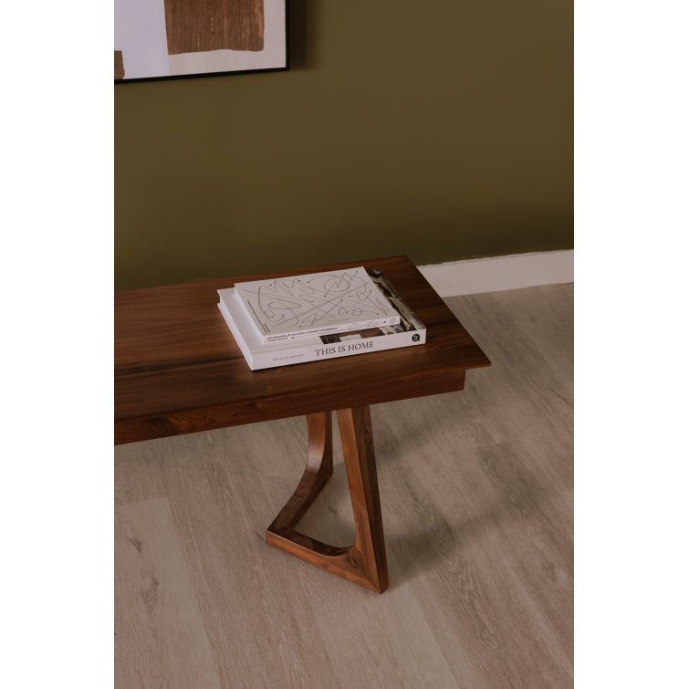 Farran Mid-Century Modern Solid Walnut Bench